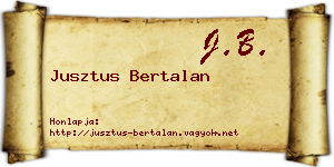 Jusztus Bertalan névjegykártya