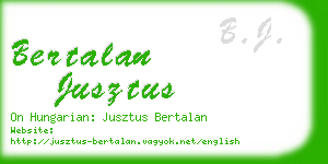 bertalan jusztus business card